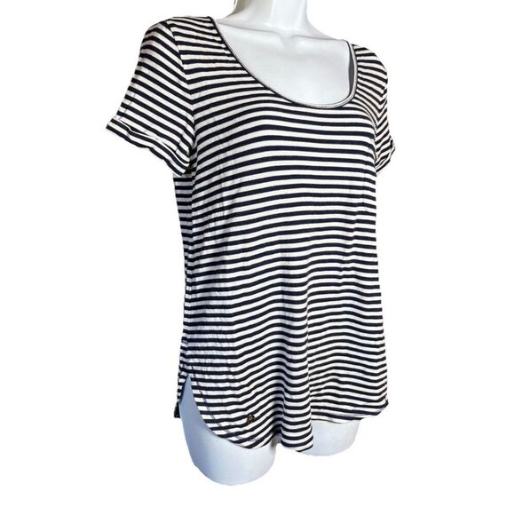 Lilly Pulitzer Luxletic Kerah Lounge Tee Women’s Size XS Blue White Striped - Picture 5 of 12